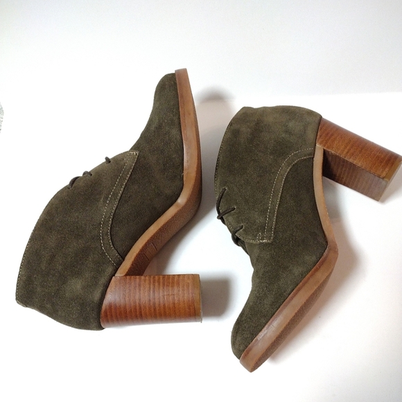 Johnston & Murphy Women's Suede heeled Lace Up Ankle Boots Forest green Size 9 - Picture 6 of 7